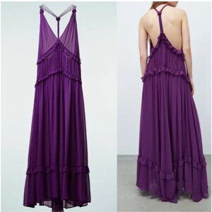 Zara Long Strappy Purple Dress
